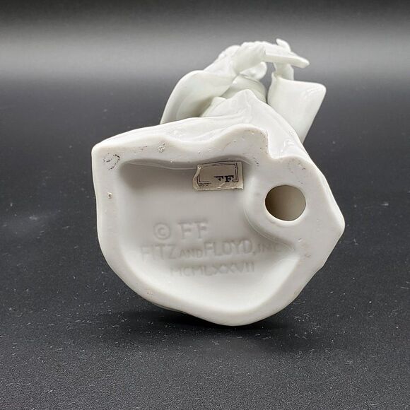 Fitz & Floyd 1967 Blanc De Chine Porcelain Japanese Geisha Girl with Fan AS IS - Picture 2 of 13